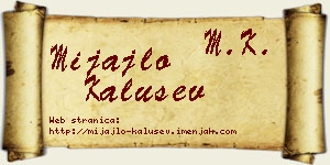 Mijajlo Kalušev vizit kartica